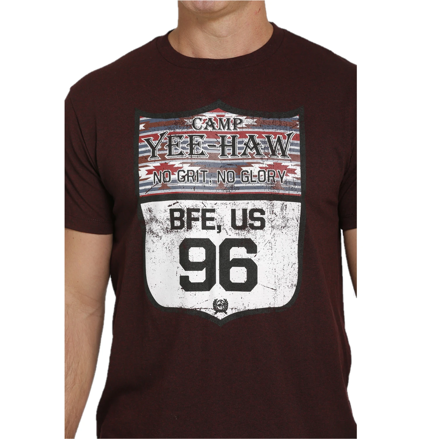Cinch® Men's Burgundy "Camp Yee Haw" Graphic T-Shirt MTT1690542 2 Cinch® Men's Burgundy "Camp Yee Haw" Graphic T-Shirt MTT1690542 - Image 2