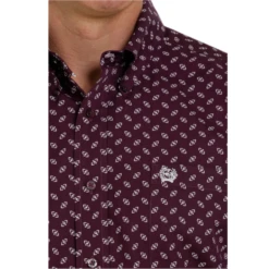Cinch® Men's Geo Print Purple & White Button Down Shirt MTW1105351 -Western Edge Men Sales Store MTW1105351 2