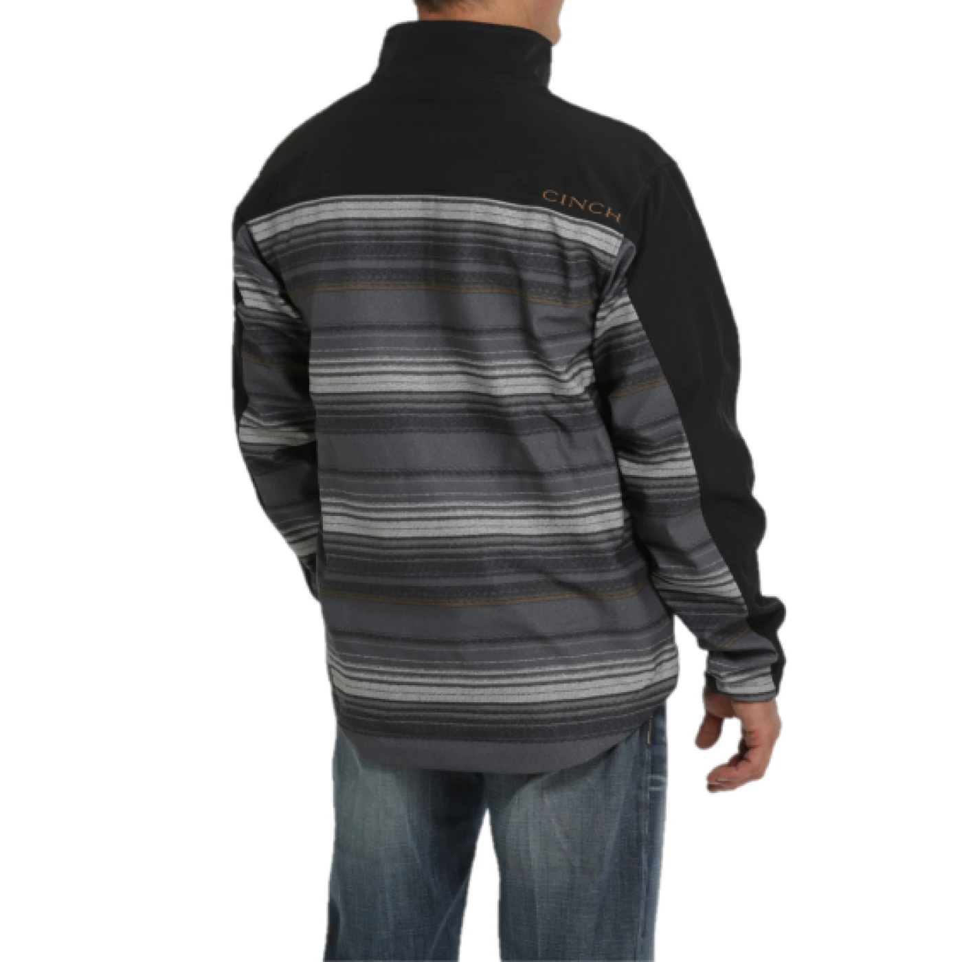 Cinch® Men's Black Striped Bonded Softshell Jacket MWJ1063004 2 Cinch® Men's Black Striped Bonded Softshell Jacket MWJ1063004 - Image 2