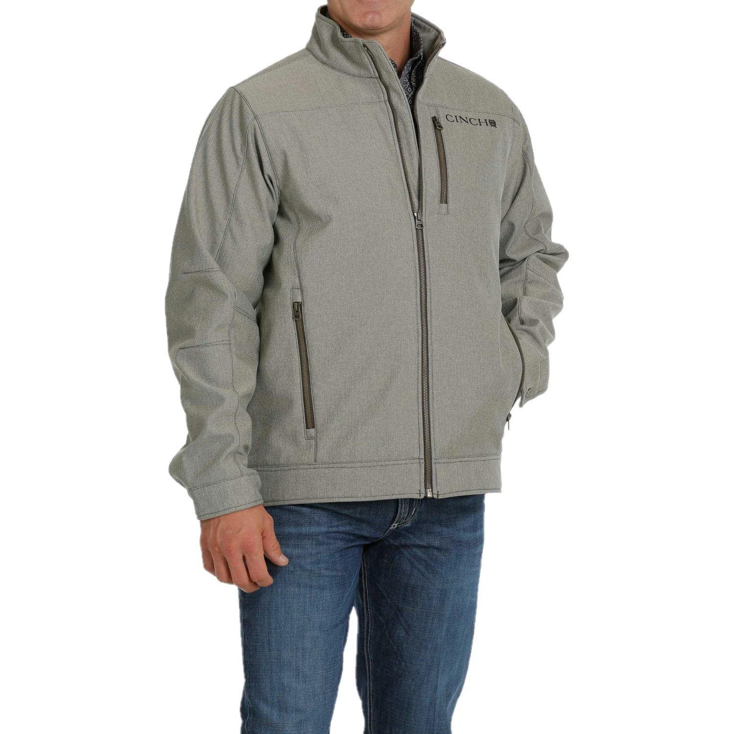 Cinch Men's Concealed Carry Textured Stone Grey Jacket MWJ1539002 3 Cinch Men's Concealed Carry Textured Stone Grey Jacket MWJ1539002 - Image 3
