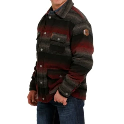 Cinch® Men's Black Striped Frontier Coat MWJ1572001 -Western Edge Men Sales Store MWJ1572001 2