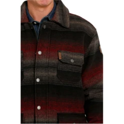 Cinch® Men's Black Striped Frontier Coat MWJ1572001 -Western Edge Men Sales Store MWJ1572001 3
