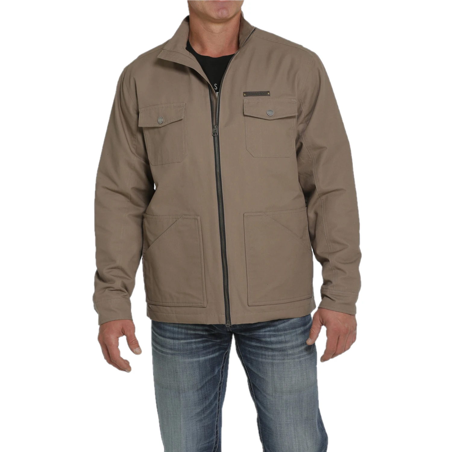 Cinch® Men's Stone Tan Lined Canvas Coat MWJ1573001 1 Cinch® Men's Stone Tan Lined Canvas Coat MWJ1573001