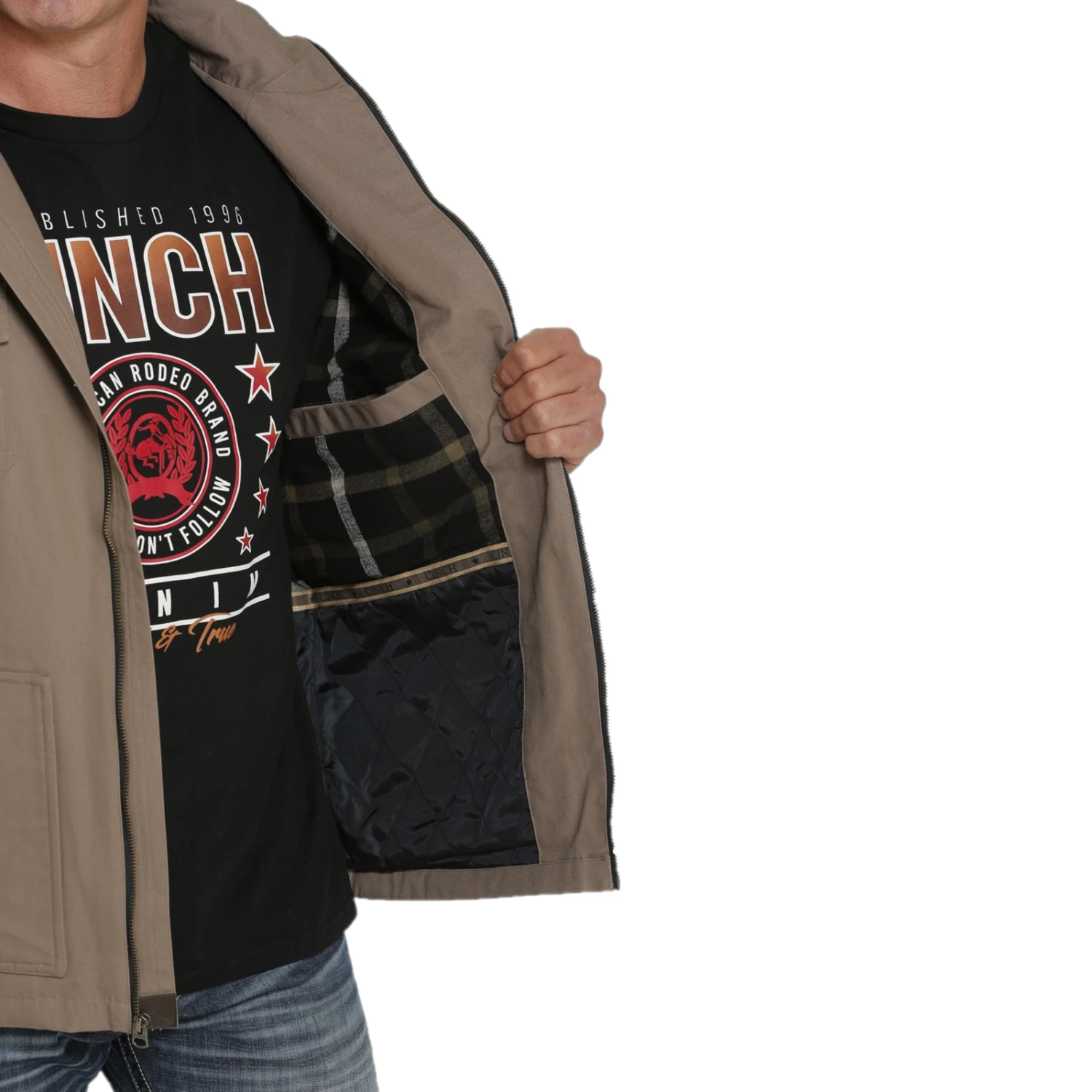 Cinch® Men's Stone Tan Lined Canvas Coat MWJ1573001 4 Cinch® Men's Stone Tan Lined Canvas Coat MWJ1573001 - Image 4