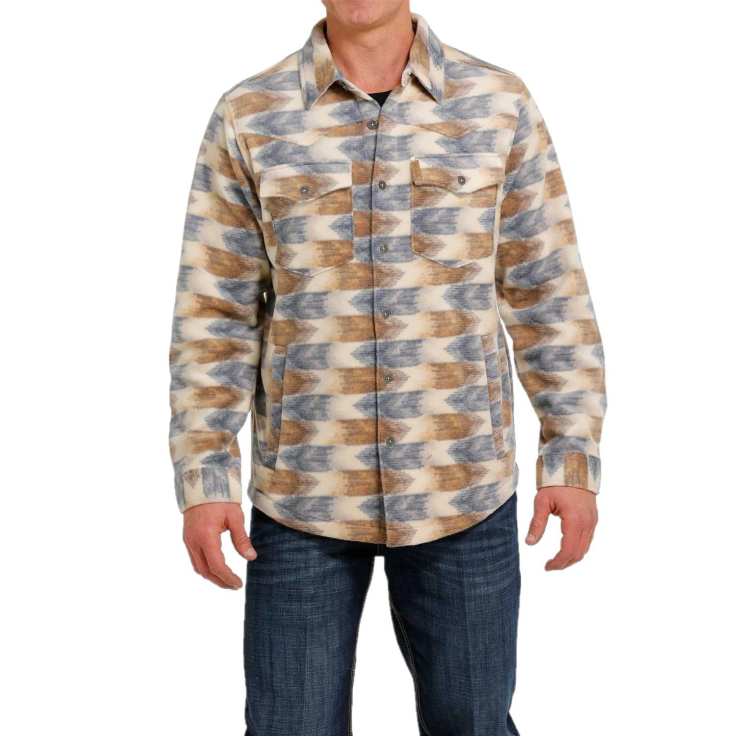 Cinch® Men's Aztec Print Cream Fleece Shirt Jacket MWJ1580002 3 Cinch® Men's Aztec Print Cream Fleece Shirt Jacket MWJ1580002 - Image 3