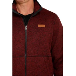 Cinch® Men's Knitted Burgundy Sweater Fleece Jacket MWJ1584001 -Western Edge Men Sales Store MWJ1584001 1