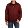 Cinch® Men's Knitted Burgundy Sweater Fleece Jacket MWJ1584001