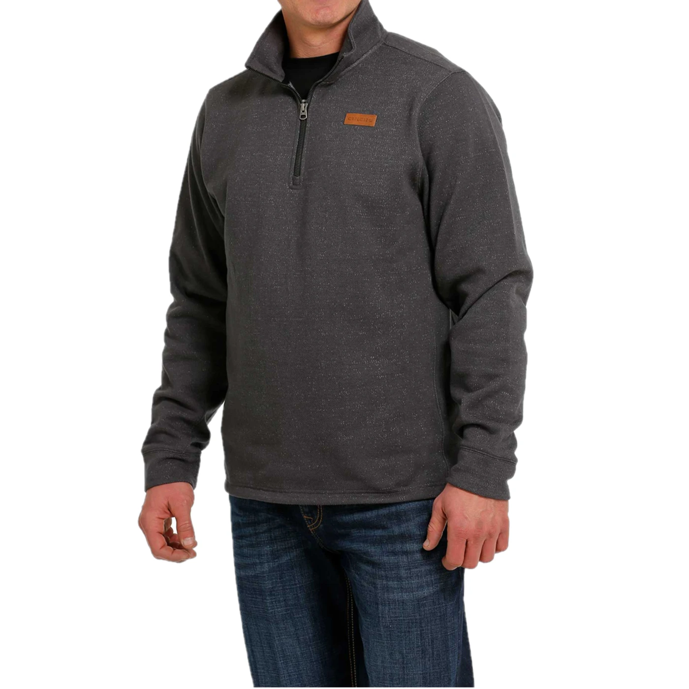 Cinch® Men's 1/4 Zip Solid Charcoal Pullover MWK1080009 1 Cinch® Men's 1/4 Zip Solid Charcoal Pullover MWK1080009
