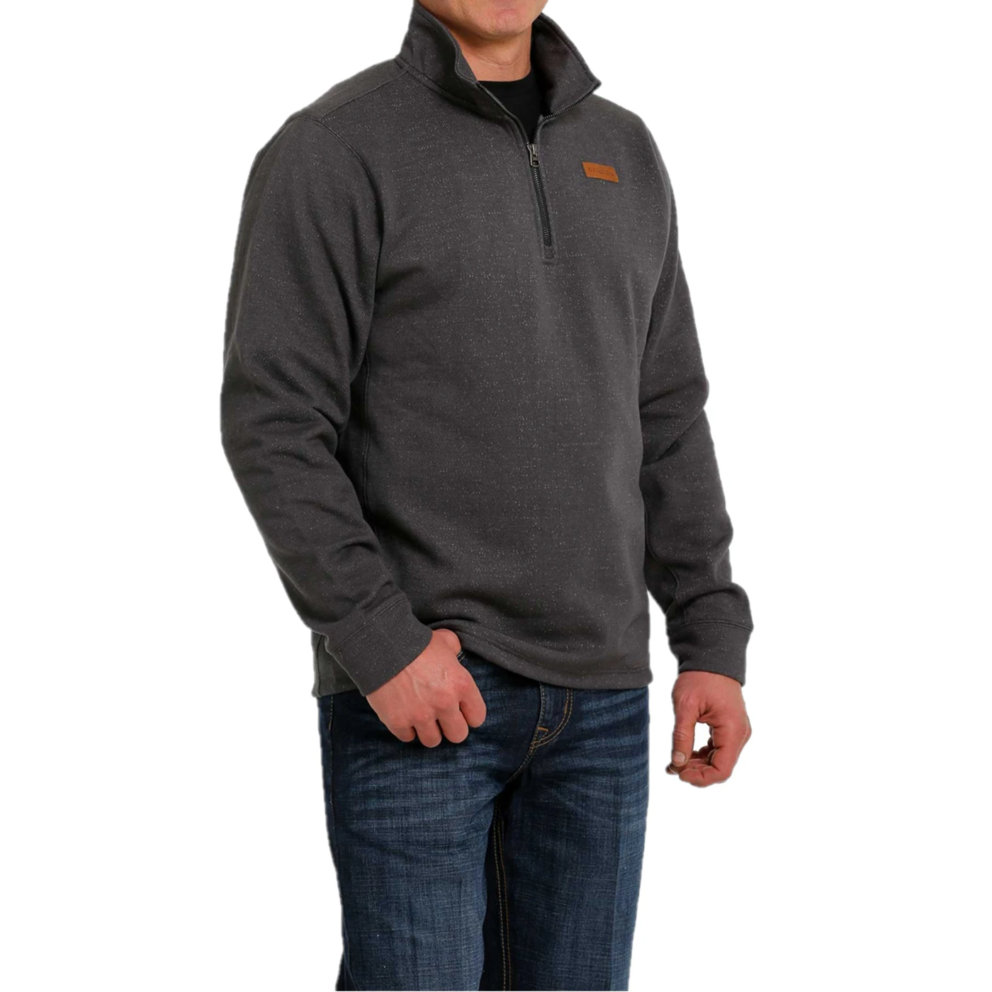 Cinch® Men's 1/4 Zip Solid Charcoal Pullover MWK1080009 2 Cinch® Men's 1/4 Zip Solid Charcoal Pullover MWK1080009 - Image 2