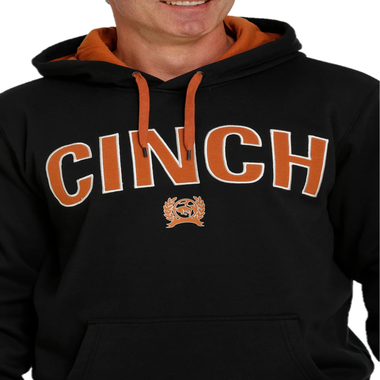 Cinch® Men's Black Logo Pullover Fleece Hoodie MWK1206023 2 Cinch® Men's Black Logo Pullover Fleece Hoodie MWK1206023 - Image 2
