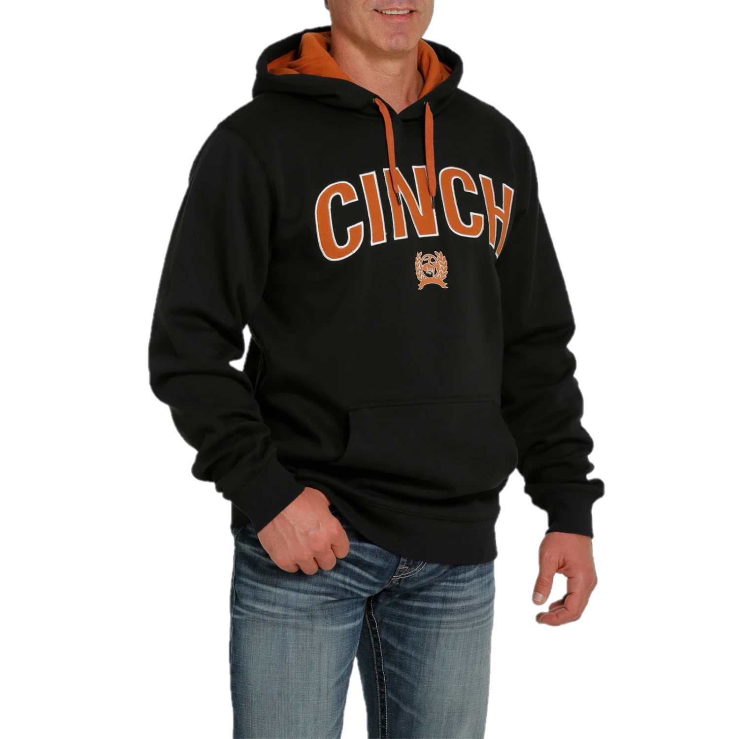 Cinch® Men's Black Logo Pullover Fleece Hoodie MWK1206023 1 Cinch® Men's Black Logo Pullover Fleece Hoodie MWK1206023