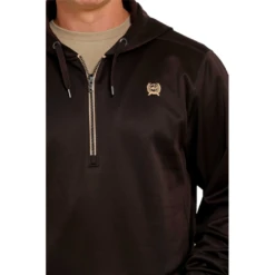 Cinch® Men's American Flag Brown 1/4 Zip Pullover MWK1240002 -Western Edge Men Sales Store MWK1240002
