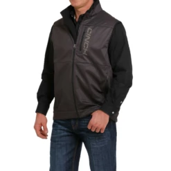 Cinch® Men's Black Logo Windproof Vest MWV1099009 -Western Edge Men Sales Store MWV1099009 2