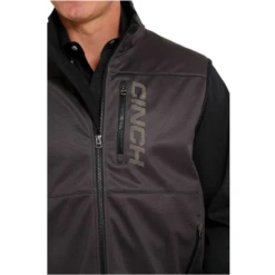 Cinch® Men's Black Logo Windproof Vest MWV1099009 -Western Edge Men Sales Store MWV1099009 3