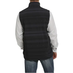 Cinch® Men's Black Aztec Printed Bonded Vest MWV1515014 -Western Edge Men Sales Store MWV1515014 3
