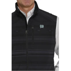 Cinch® Men's Black Aztec Printed Bonded Vest MWV1515014 -Western Edge Men Sales Store MWV1515014 4