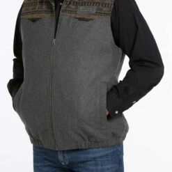 Cinch Men's Concealed Carry Wooly Charcoal Grey Vest MWV1543002 -Western Edge Men Sales Store MWV1533003 2