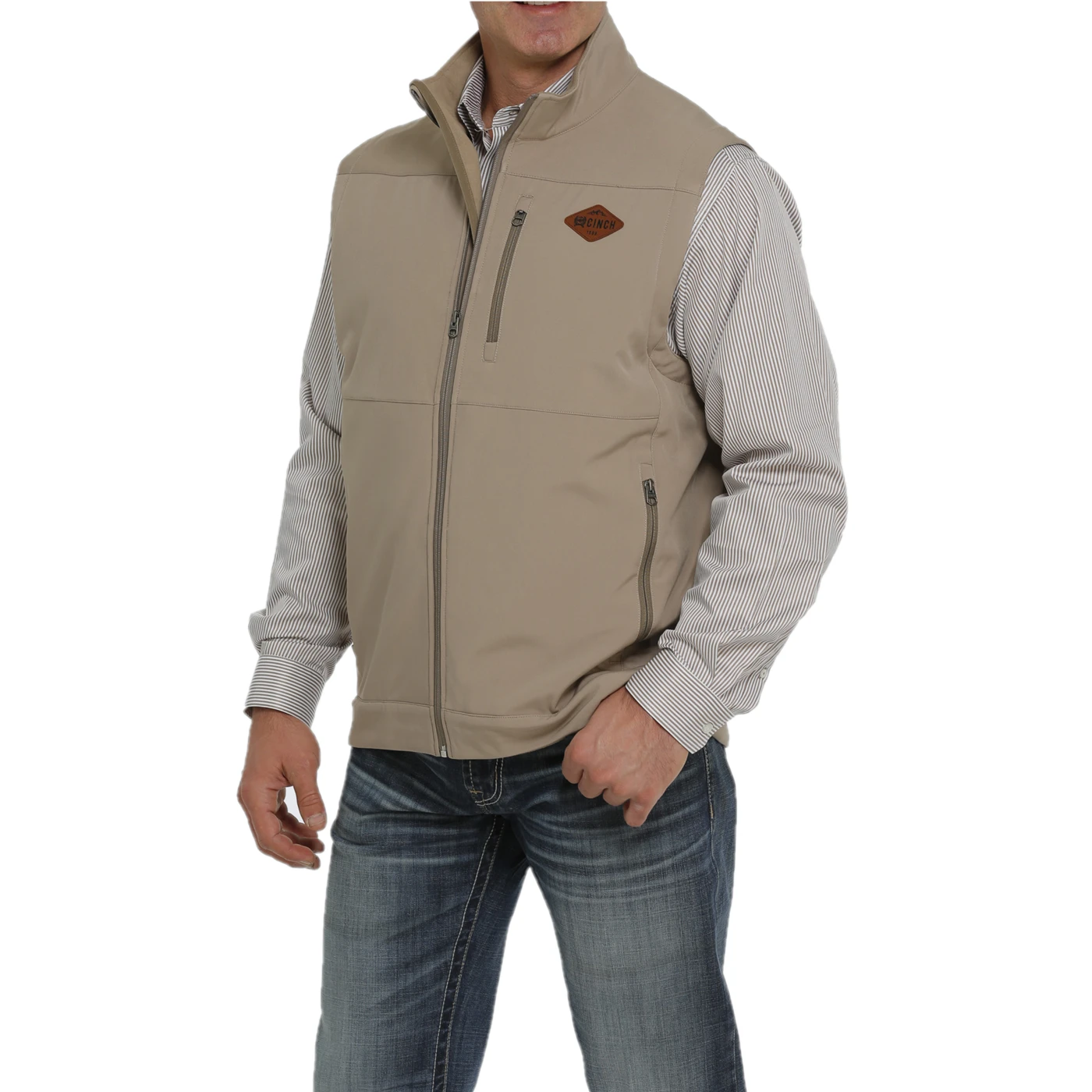 Cinch® Men's Concealed To Carry Khaki Bonded Vest MWV1541007 4 Cinch® Men's Concealed To Carry Khaki Bonded Vest MWV1541007 - Image 4