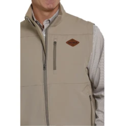 Cinch® Men's Concealed To Carry Khaki Bonded Vest MWV1541007 6 Cinch® Men's Concealed To Carry Khaki Bonded Vest MWV1541007 -Western Edge Men Sales Store MWV1541007 2