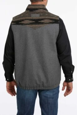 Cinch Men's Concealed Carry Wooly Charcoal Grey Vest MWV1543002 -Western Edge Men Sales Store MWV1543002 3