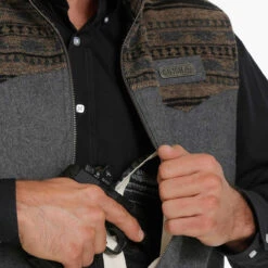 Cinch Men's Concealed Carry Wooly Charcoal Grey Vest MWV1543002 -Western Edge Men Sales Store MWV1543002 4