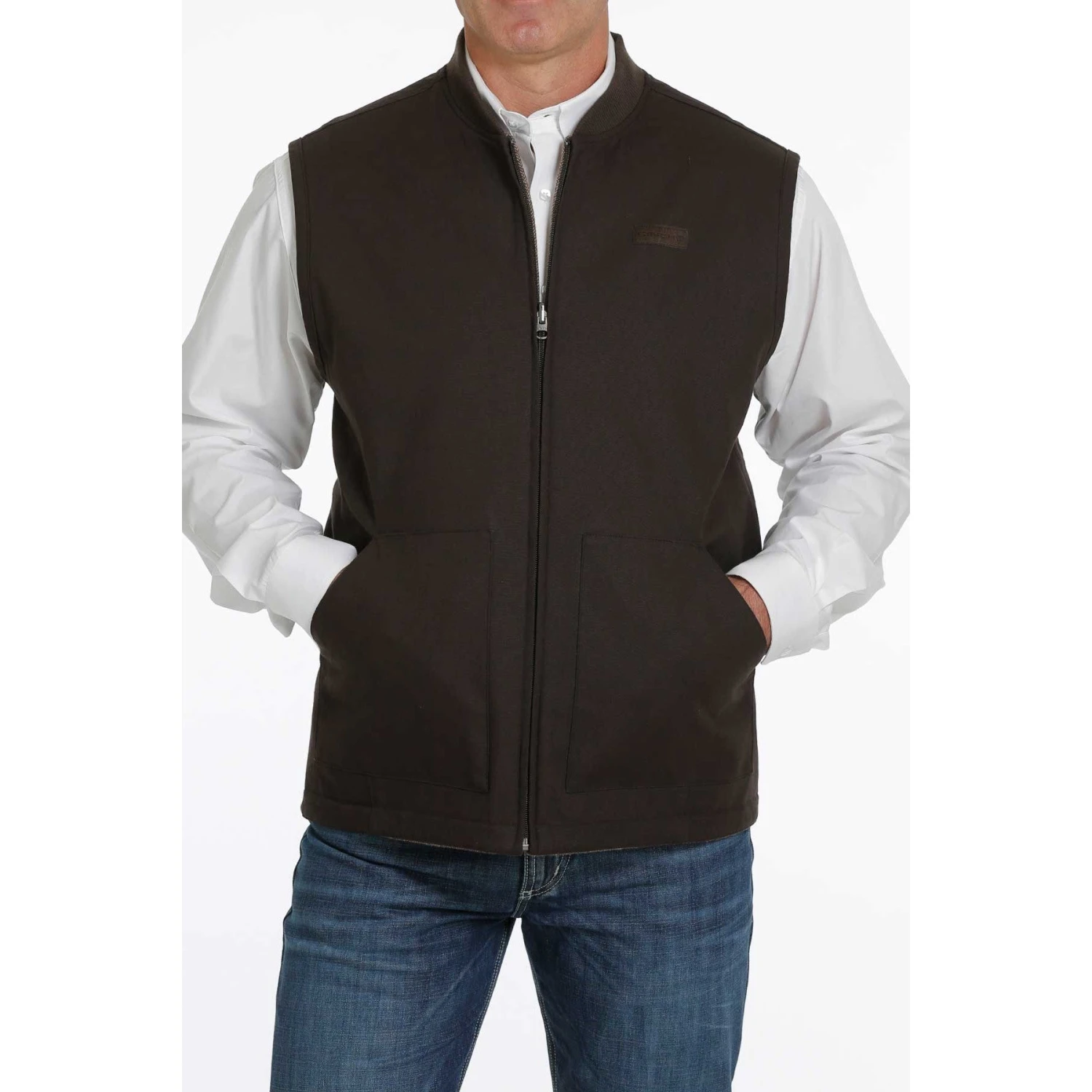 Cinch Men's Reversible Dark Brown & Light Brown Vest MWV1556002 1 Cinch Men's Reversible Dark Brown & Light Brown Vest MWV1556002