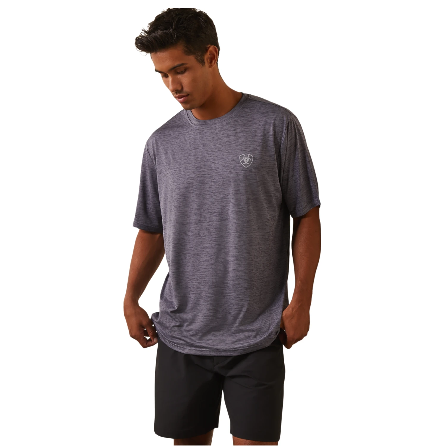 Ariat® Men's Charger Vertical Flag Graystone Graphic T-Shirt 10043340 1 Ariat® Men's Charger Vertical Flag Graystone Graphic T-Shirt 10043340