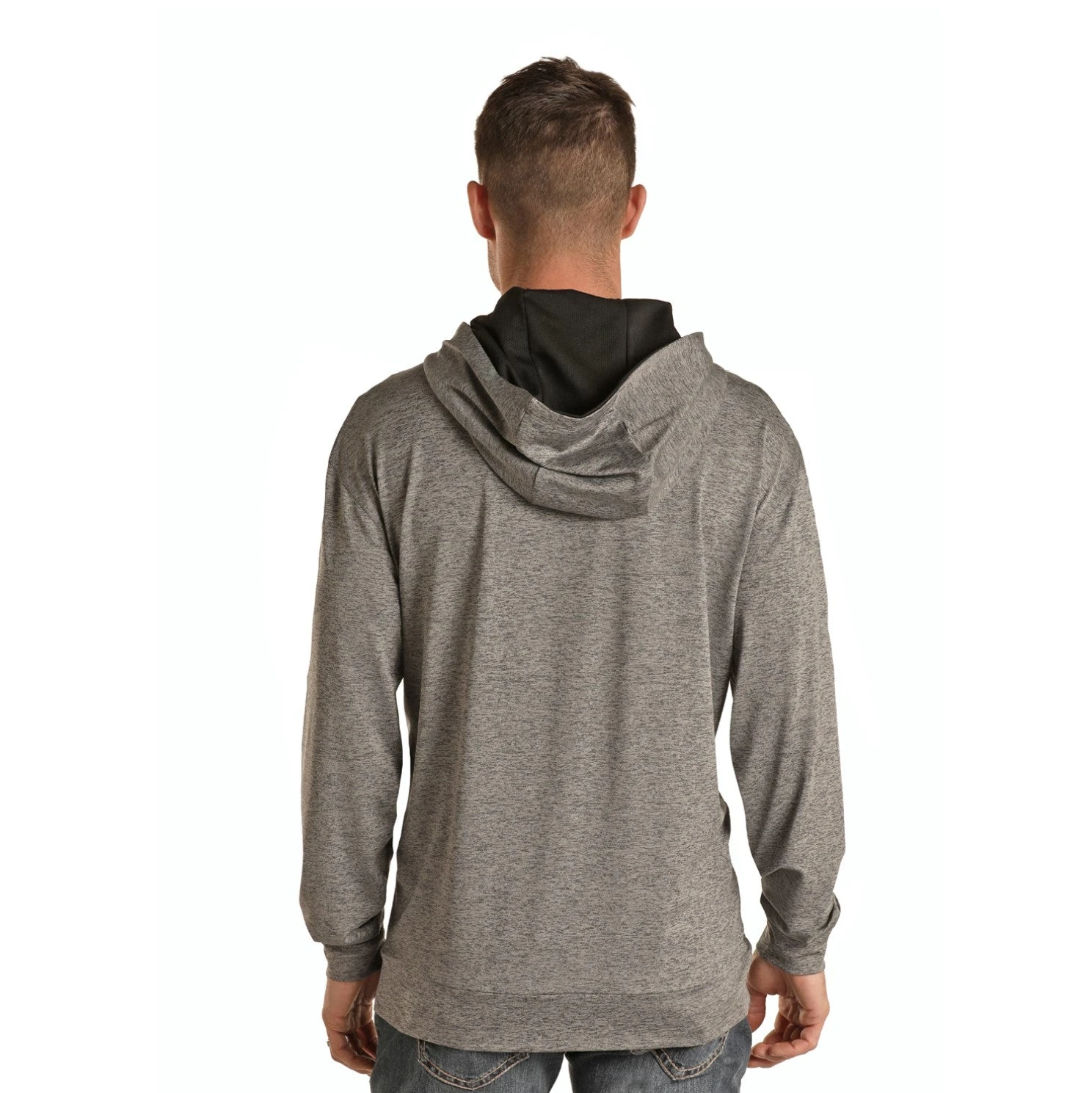 Rock & Roll Denim® Men's Logo Grey Long Sleeve Hoodie P8H1532 2 Rock & Roll Denim® Men's Logo Grey Long Sleeve Hoodie P8H1532 - Image 2