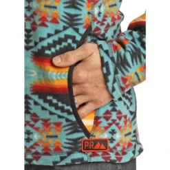 Powder River® Men's Aztec Teal Fleece Pullover PRMO91RZXV-81 5 Powder River® Men's Aztec Teal Fleece Pullover PRMO91RZXV-81 -Western Edge Men Sales Store PRMO91RZXV 81 3