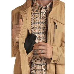 Powder River Outfitters® Men's Brushed Cotton Tan Jacket PRMO92RZYR-27 -Western Edge Men Sales Store PRMO92RZYR 27 1