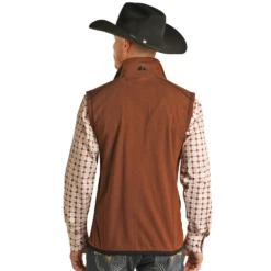 Powder River Outfitters® Men's Heather Knit Rust Vest PRMO98RZYD-90 -Western Edge Men Sales Store PRMO98RZYD 90