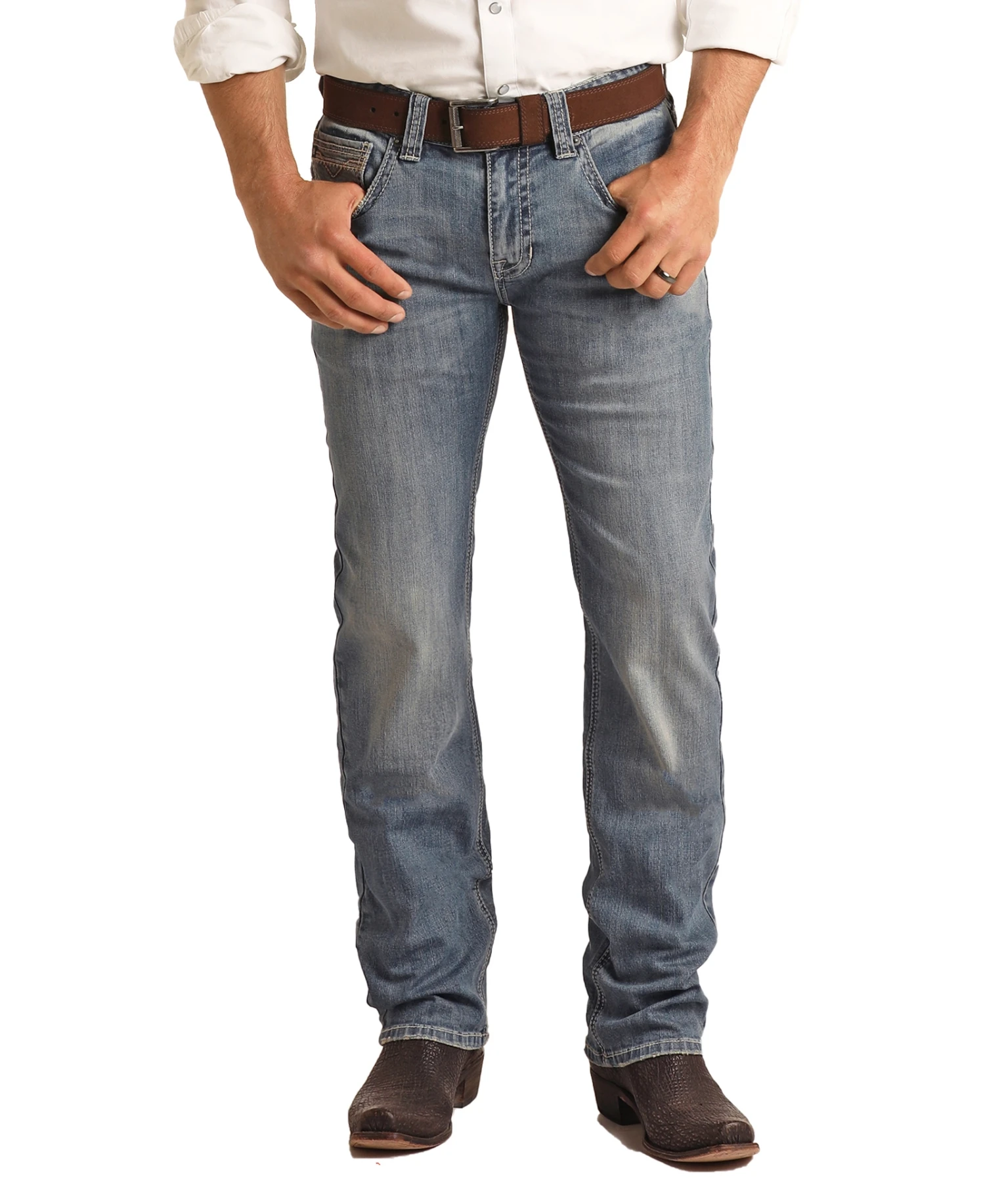 Rock & Roll® Men's Pistol Reflex Ivory Light Wash Straight Leg Jeans RRMDSPRZSL 2 Rock & Roll® Men's Pistol Reflex Ivory Light Wash Straight Leg Jeans RRMDSPRZSL - Image 2