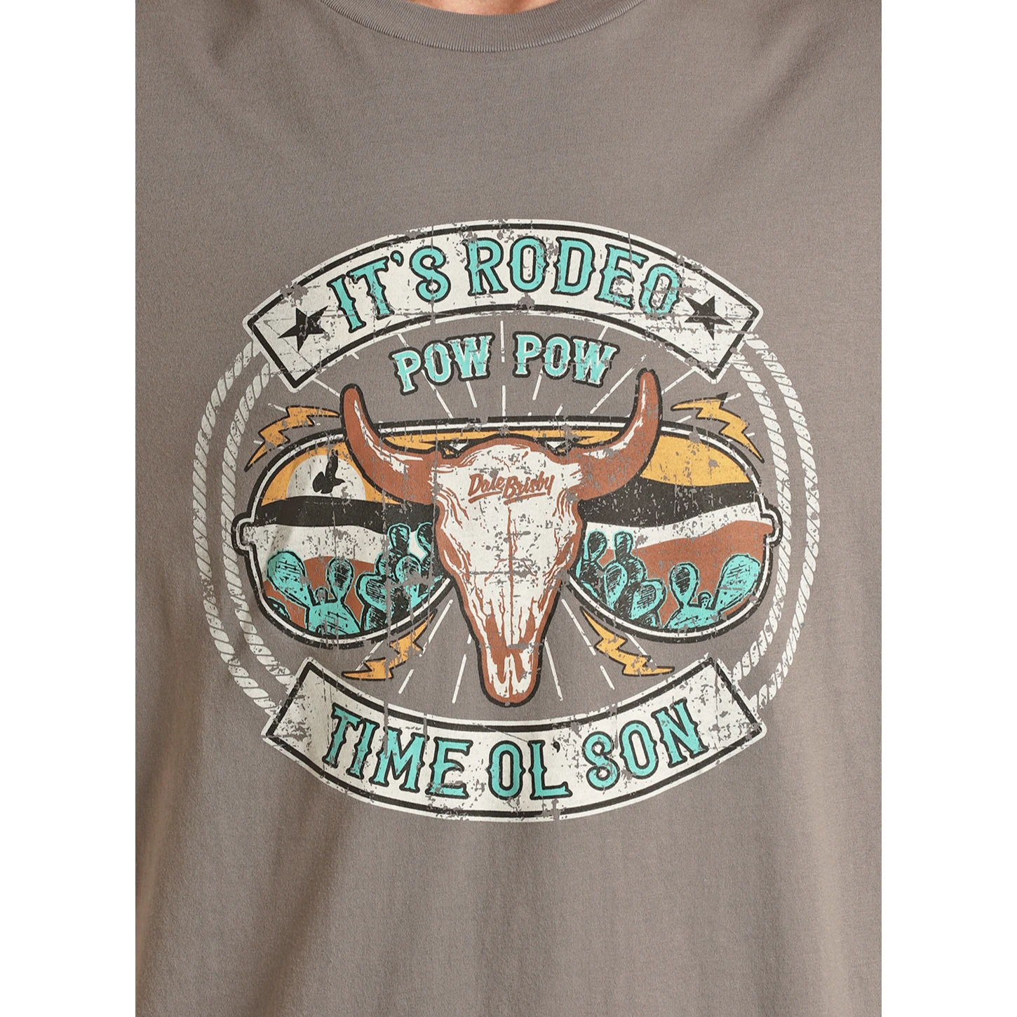 Rock & Roll® Unisex Dale Brisby Bull Skull Grey T-Shirt RRUT21R06F-05 3 Rock & Roll® Unisex Dale Brisby Bull Skull Grey T-Shirt RRUT21R06F-05 - Image 3
