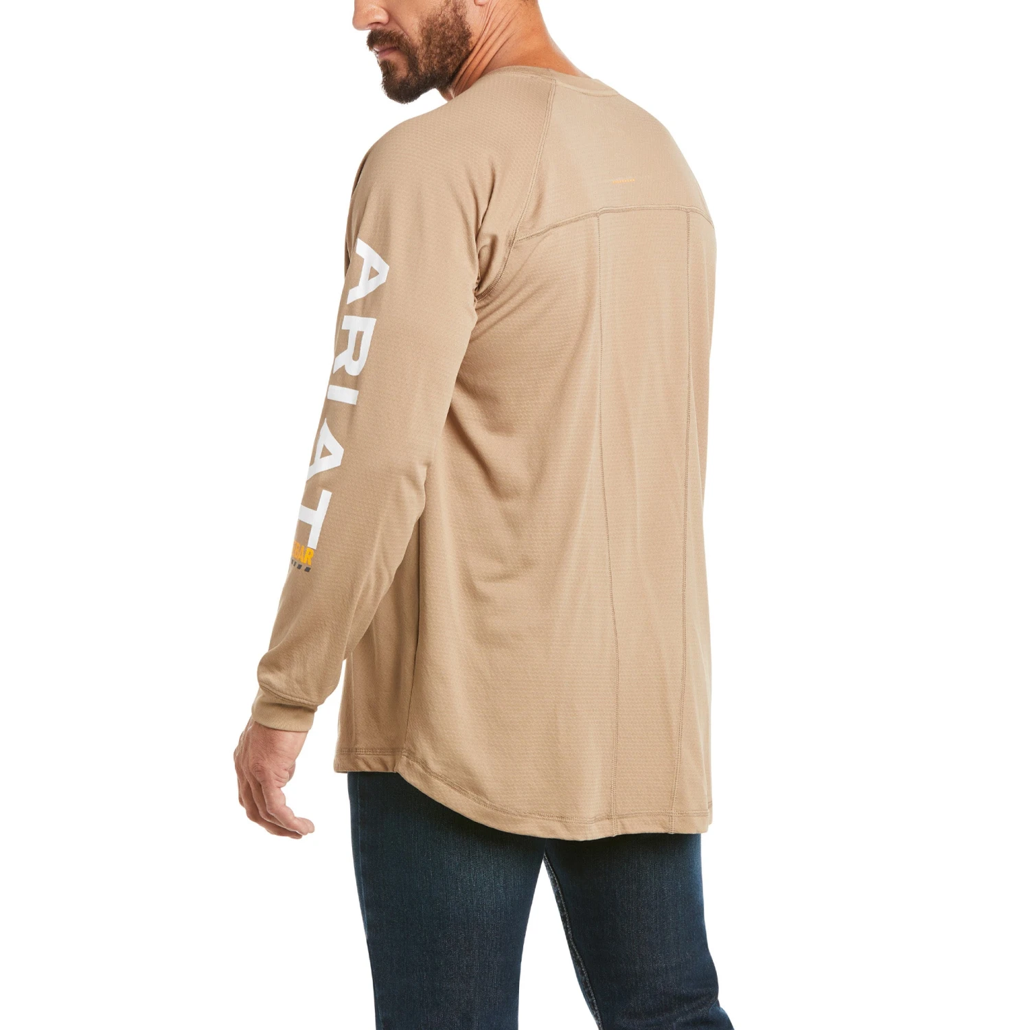 Ariat® Men's Rebar Heat Fighter Long Sleeve Khaki T-Shirt 10031030 2 Ariat® Men's Rebar Heat Fighter Long Sleeve Khaki T-Shirt 10031030 - Image 2