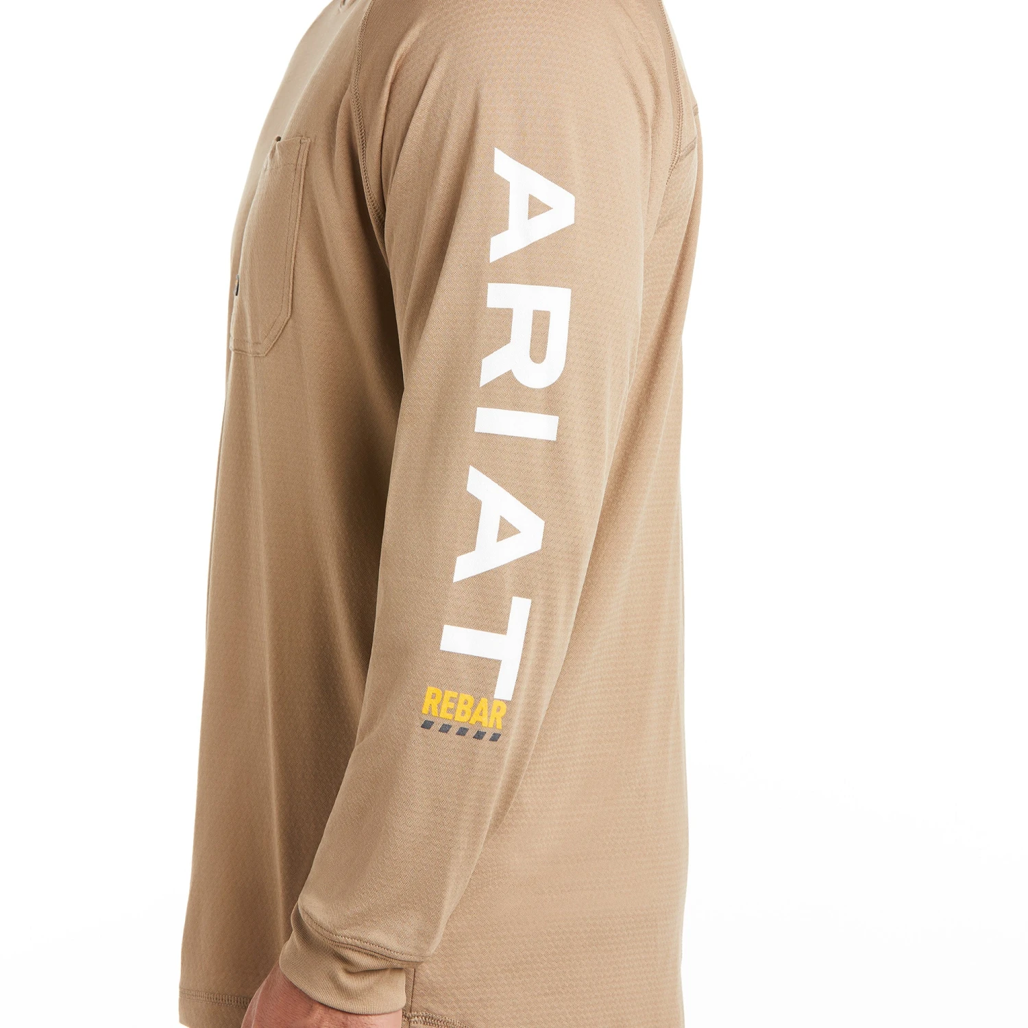 Ariat® Men's Rebar Heat Fighter Long Sleeve Khaki T-Shirt 10031030 3 Ariat® Men's Rebar Heat Fighter Long Sleeve Khaki T-Shirt 10031030 - Image 3