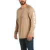 Ariat® Men's Rebar Heat Fighter Long Sleeve Khaki T-Shirt 10031030
