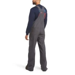 Ariat® Men's FR DuraCanvas Unlined Iron Grey Bib 10034650 -Western Edge Men Sales Store S21 MNS WORK 10034650 back