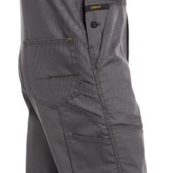 Ariat® Mens Rebar DuraCanvas Unlined Grey Bibs 10034653 -Western Edge Men Sales Store S21 MNS WORK 10034653 detail01