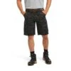 Ariat Mens Rebar Relaxed Durastretch Black Camo Cargo Shorts 10034682
