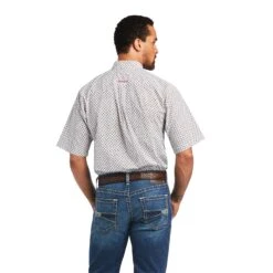 Ariat® Men's Fionn White Classic Fit Button Down Shirt 10040565 -Western Edge Men Sales Store S22 MNS WEST 10040565 back