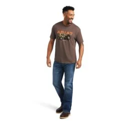 Ariat® Men's Tractor Graphic Brown Heather T-Shirt 10040866 -Western Edge Men Sales Store S22 MNS WEST 10040866 full