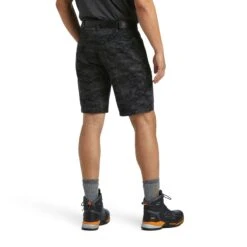 Ariat® Men's Rebar Black Camo DuraStretch Tough Shorts 10039342 -Western Edge Men Sales Store S22 MNS WORK 10039342 back
