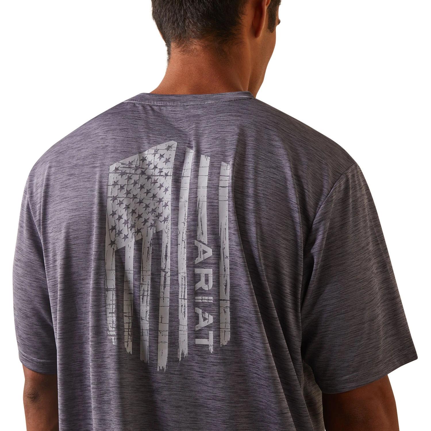 Ariat® Men's Charger Vertical Flag Graystone Graphic T-Shirt 10043340 2 Ariat® Men's Charger Vertical Flag Graystone Graphic T-Shirt 10043340 - Image 2