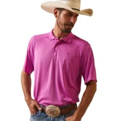 Ariat® Men's AC Dark Orchid Pink Polo Shirt 10043516