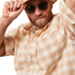 Ariat® Men's Pro Series Koa Golden Rod Button Down Shirt 10043641 -Western Edge Men Sales Store S23 MNS WEST 10043641 detail01