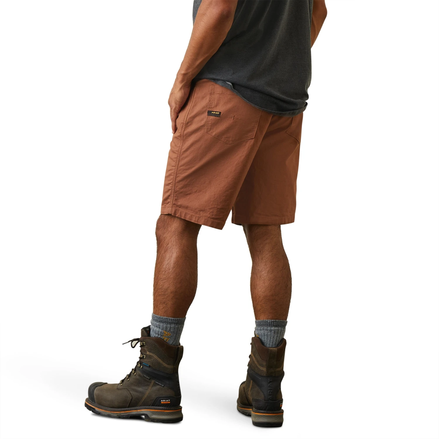 Ariat® Men's Rebar DuraStretch™ Made Tough Rust Brown Shorts 10043171 2 Ariat® Men's Rebar DuraStretch™ Made Tough Rust Brown Shorts 10043171 - Image 2