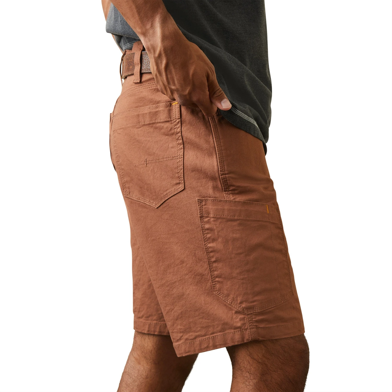 Ariat® Men's Rebar DuraStretch™ Made Tough Rust Brown Shorts 10043171 4 Ariat® Men's Rebar DuraStretch™ Made Tough Rust Brown Shorts 10043171 - Image 4