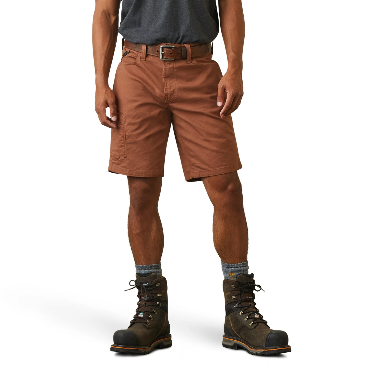 Ariat® Men's Rebar DuraStretch™ Made Tough Rust Brown Shorts 10043171 1 Ariat® Men's Rebar DuraStretch™ Made Tough Rust Brown Shorts 10043171
