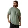 Ariat® Men's Rebar Heat Fighter Lily Pad Green Long Sleeves T-Shirt 10043543