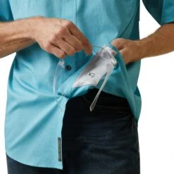 Ariat® Men's Rebar Made Tough VentTEK DuraStretch™ Blue Shirt 10043580 -Western Edge Men Sales Store S23 MNS WORK 10043580 detail01